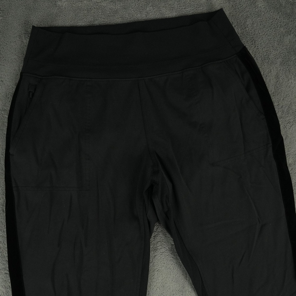 Athleta‎ Venice Velvet Stripe Jogger Womens XL Black Activewear Comfort Pants